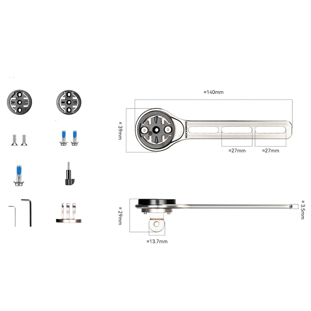 Rockbros FK-307T Titanium Alloy Bike Computer Mount - Titanium