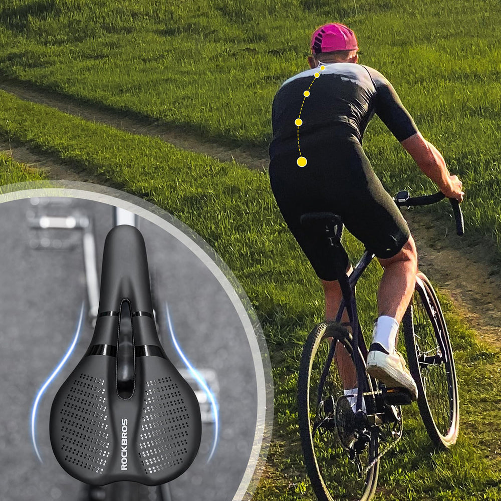 Rockbros 8182 city bicycle saddle, comfortable, anatomical - black