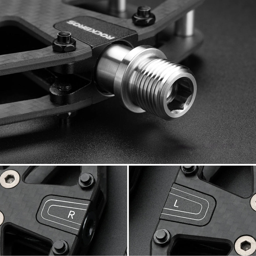 Rockbros C525 Carbon Fiber Platform Bike Pedals - Black