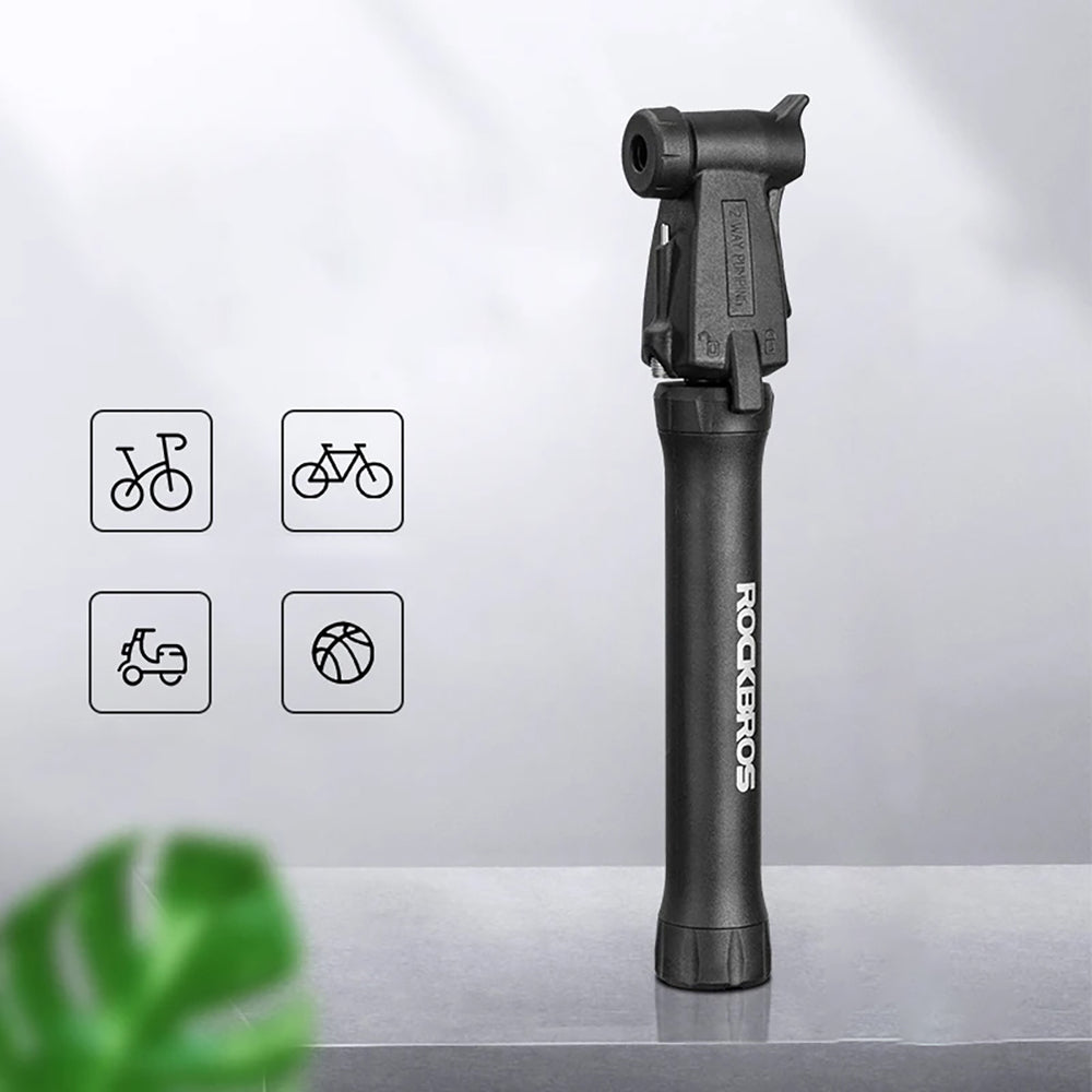 ROCKBROS TM-1701P 80 PSI Mini Bicycle Pump for Presta and Schrader Valves - Black