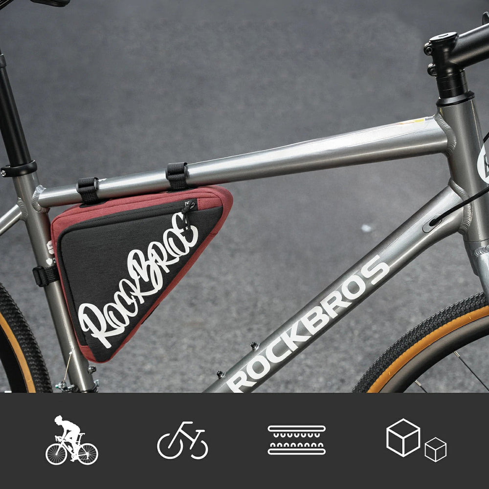 Rockbros G002 Flash Journey Triangle Frame Bike Bag 1.4L - Rød
