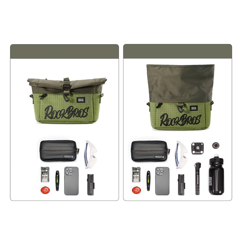 Rockbros W020 Dual-Purpose Front Bag, Bike/Shoulder - Green