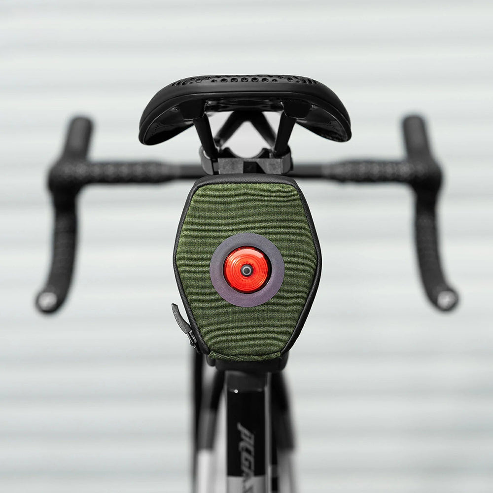 Rockbros C52-2 lightweight saddle bag with 250 mAh lighting - green
