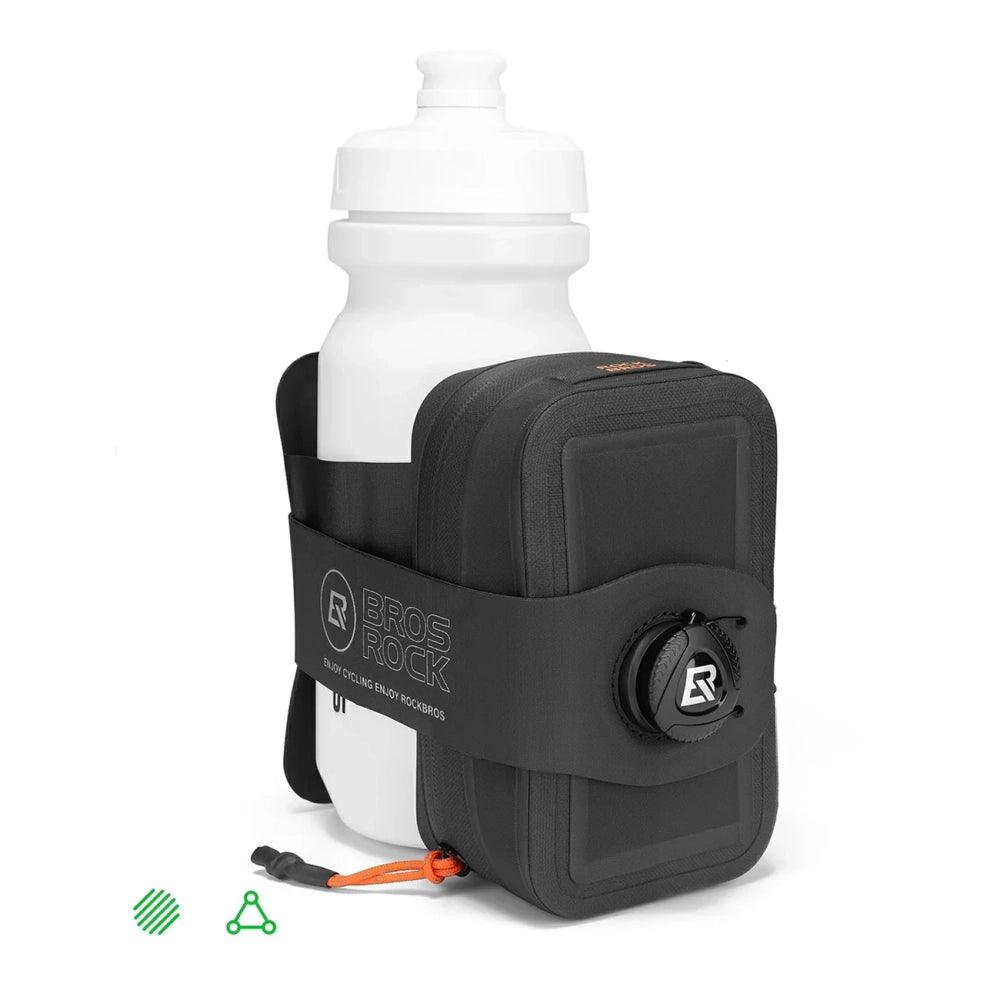 Rockbros AS-150 Waterproof Multifunctional Saddle Bag with Bottle Holder - Black