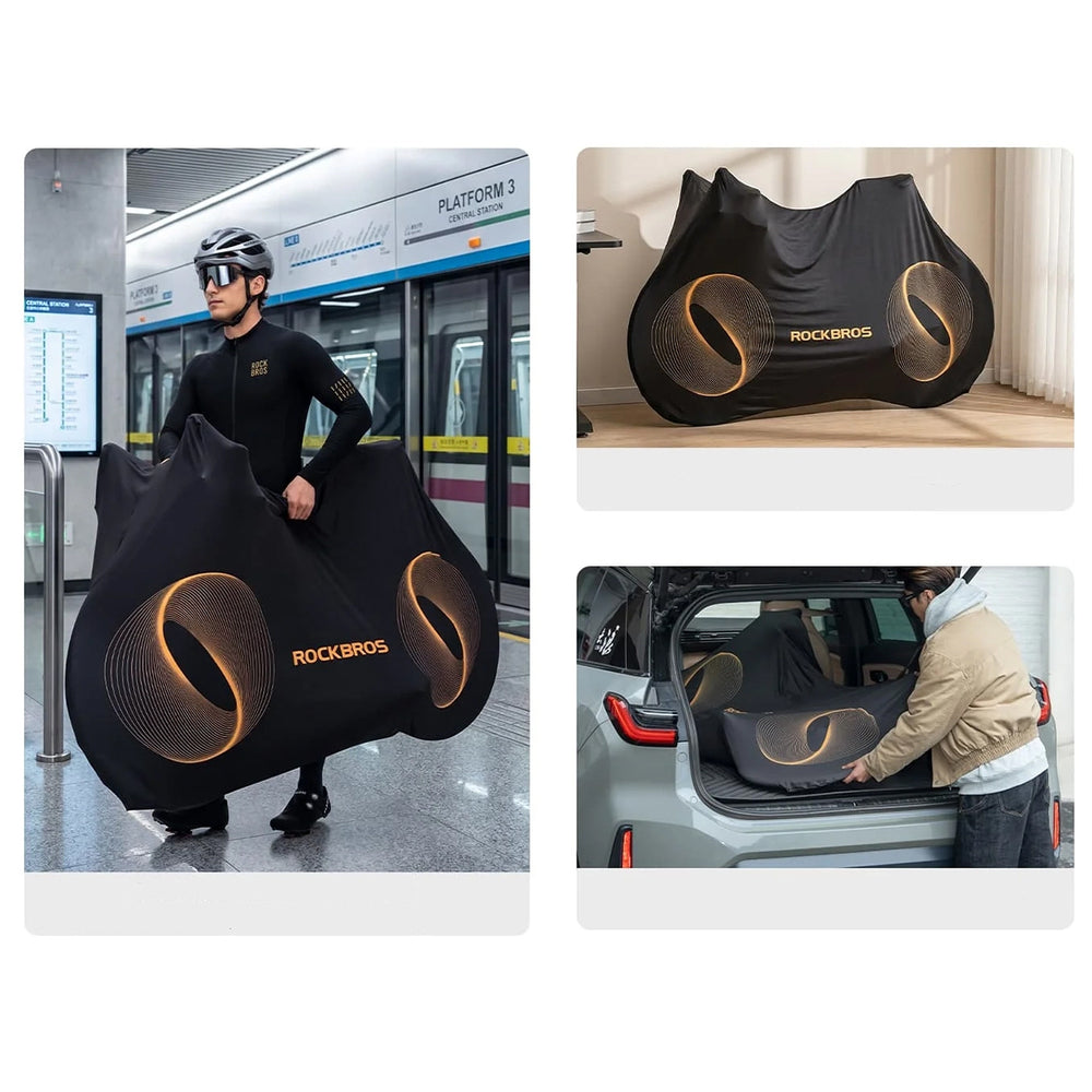 Rockbros D97 Elastic Cover for 24"-29" Electric Gravel Mountain Bikes and 700C Road Bikes - Black