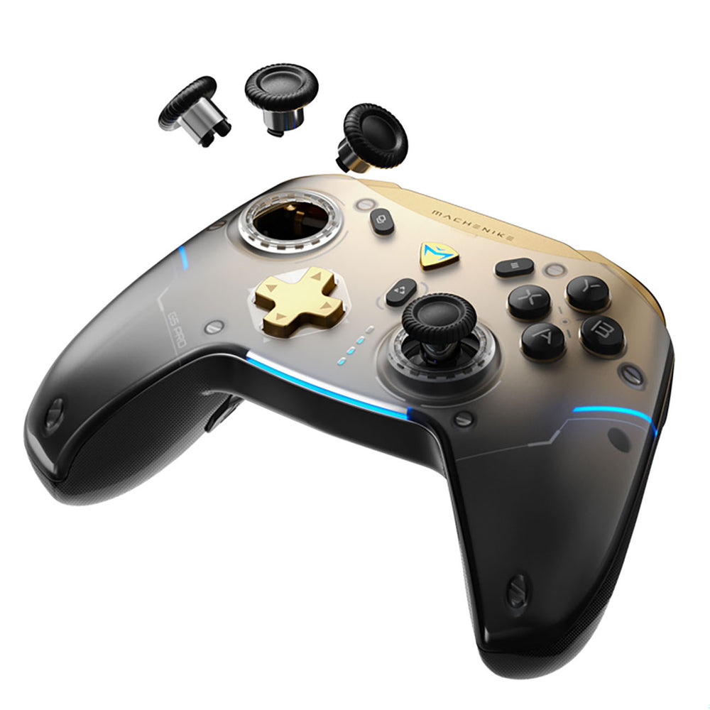 Machenike G5Pro Flagship Wireless Game Controller med Gyro opladning Station og knap kortlægning - sort og guld