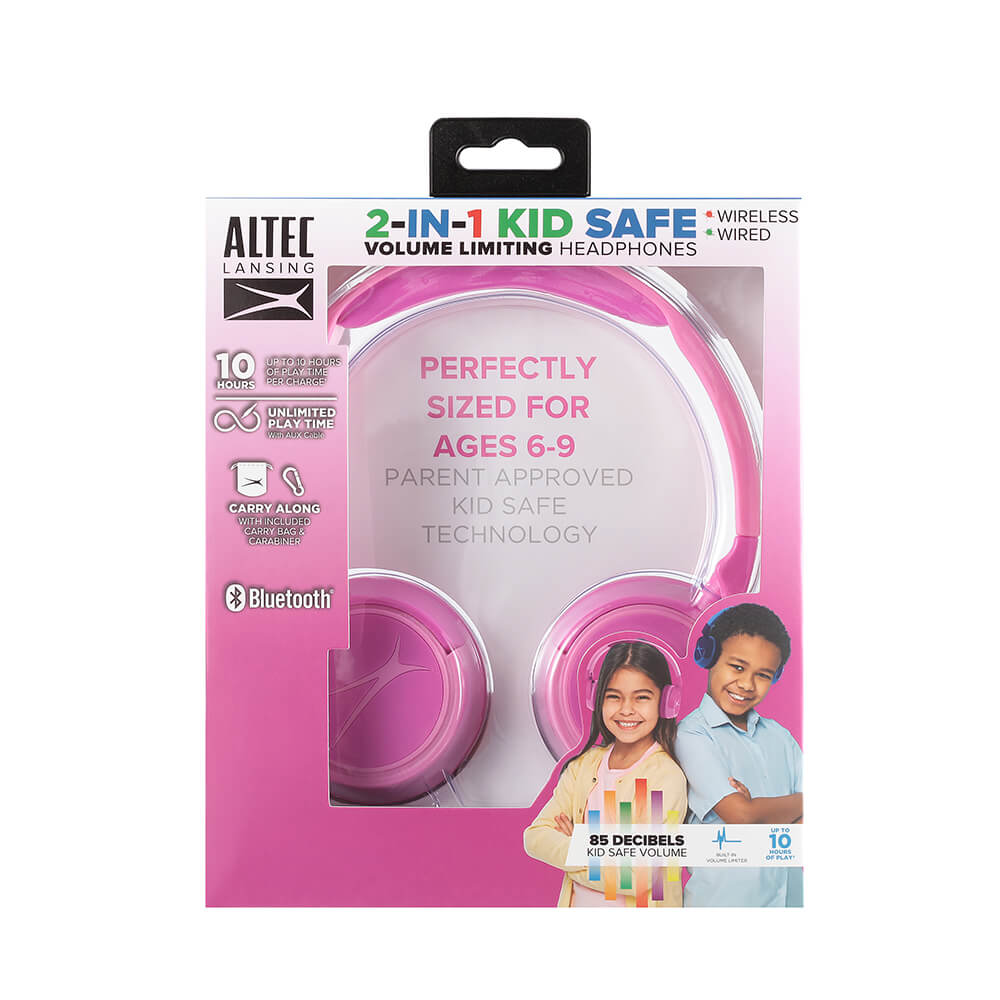 Altec Lansing Kids Headphone Wireless 2in1 On Ear Pink