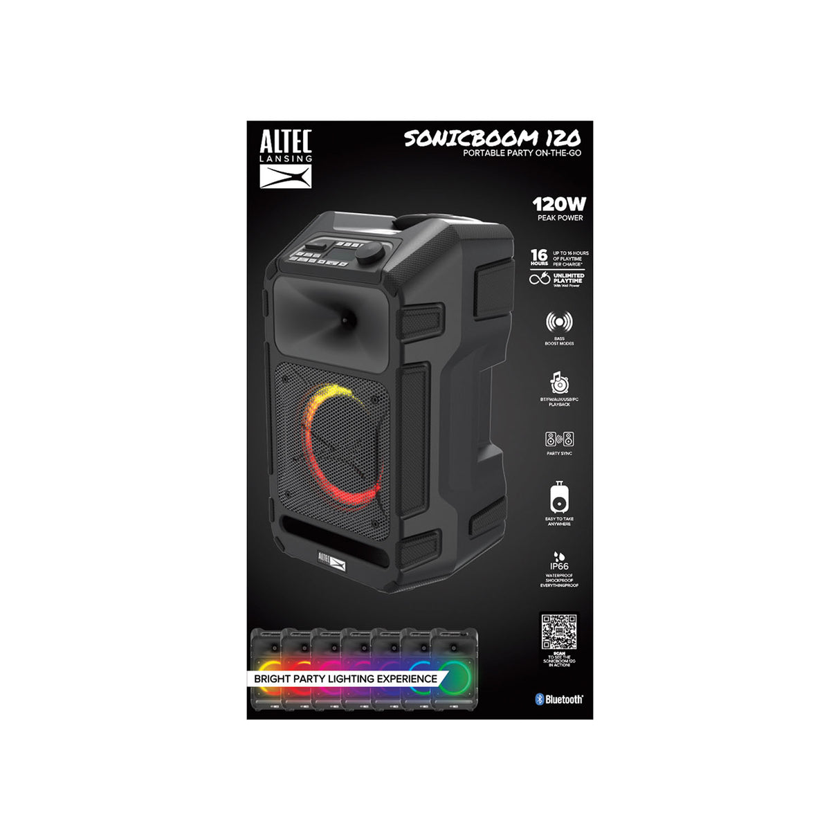 Altec Lansing Speaker Imt9000 Sonic Boom120 Partyspeaker Black