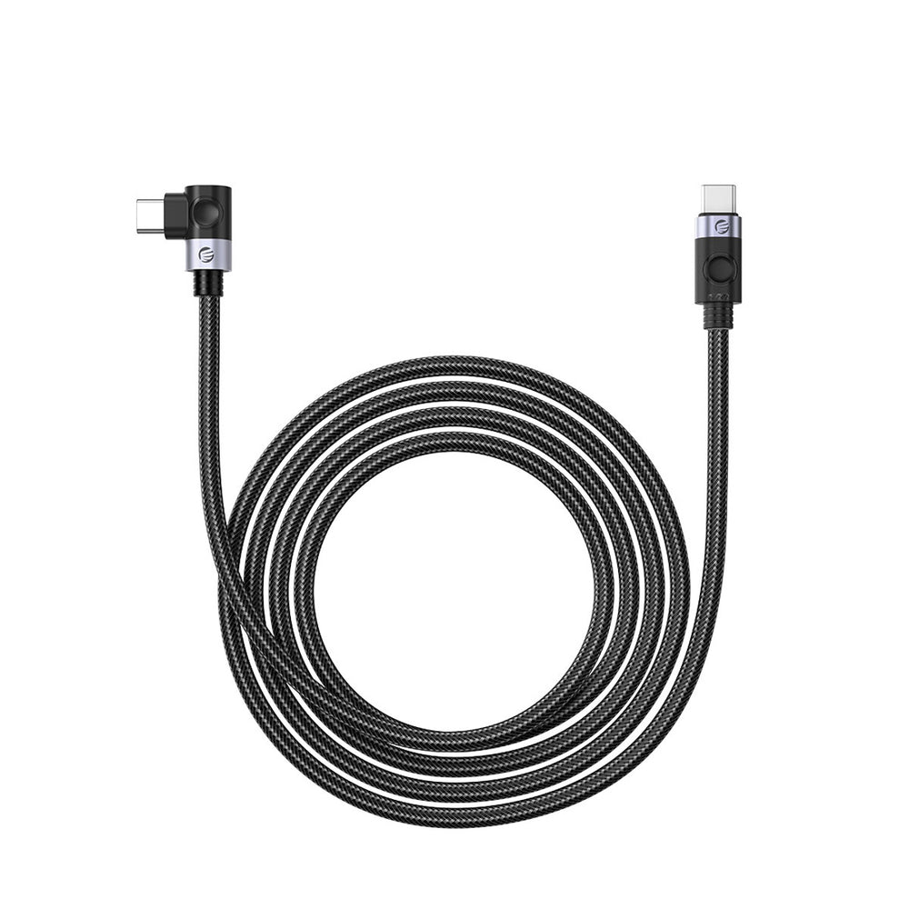 C2C PD100W Laptop Fast Charging Cable (Right Angle) black 1m