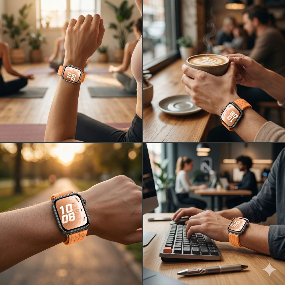 Tech-Protect Nylon Strap for Huawei Watch Fit 3 / 4 / 4 Pro / 5 / 5 Pro - Orange
