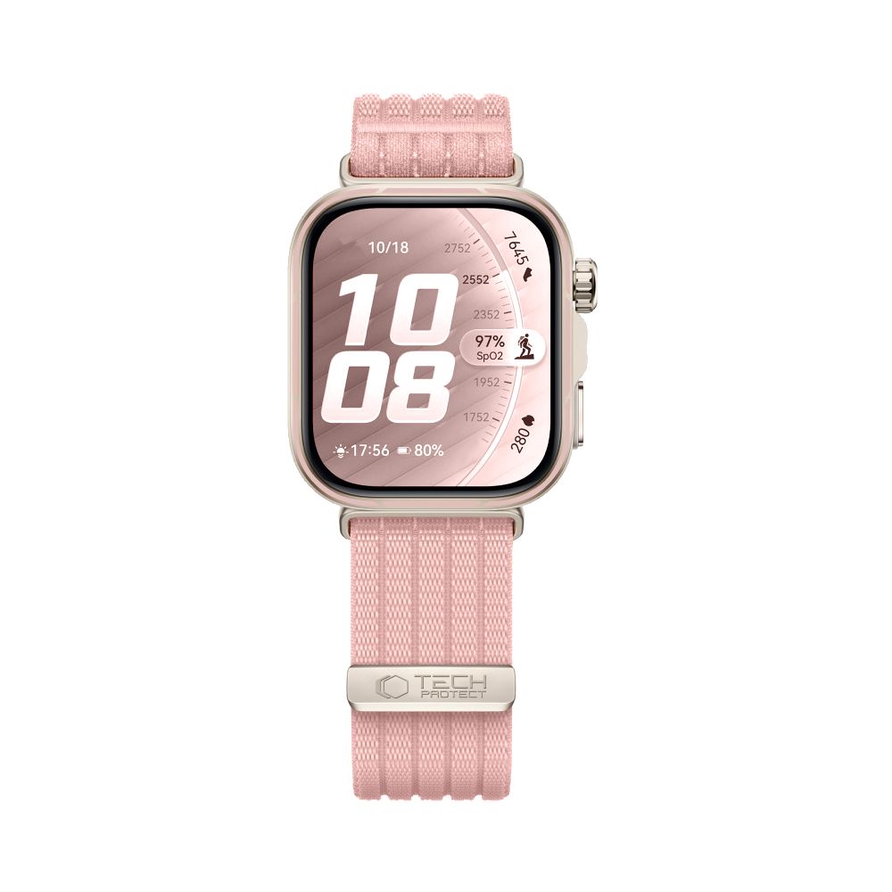 Tech-Protect Nylon Strap for Huawei Watch Fit 3 / 4 / 4 Pro / 5 / 5 Pro - Pink