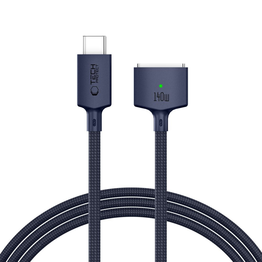 Tech-Protect MMC01 Ultraboost USB-C / USB-C MagSafe 3 140W 200cm Cable for MacBook - Navy Blue