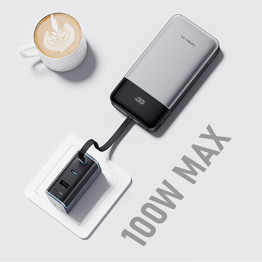 Cuktech LPB252N 120W 25000mAh Powerbank with Built-in USB-C Cable - Gray