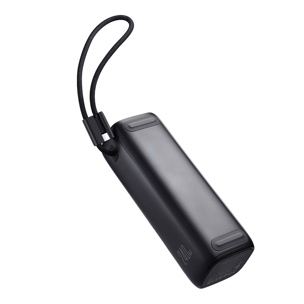 Joyroom PODIX PR70 25000mAh Power Bank op til 240W med to indbyggede USB-C kabler og to TFT skærme - Grå