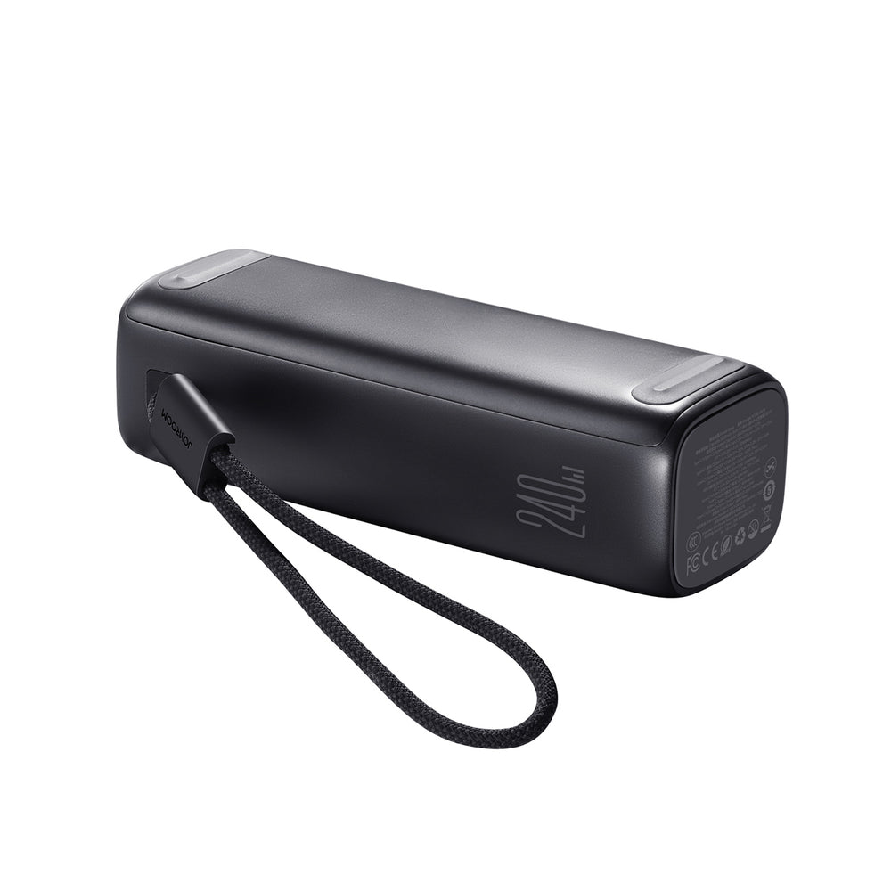 Joyroom PODIX PR70 25000mAh Power Bank op til 240W med to indbyggede USB-C kabler og to TFT skærme - Grå