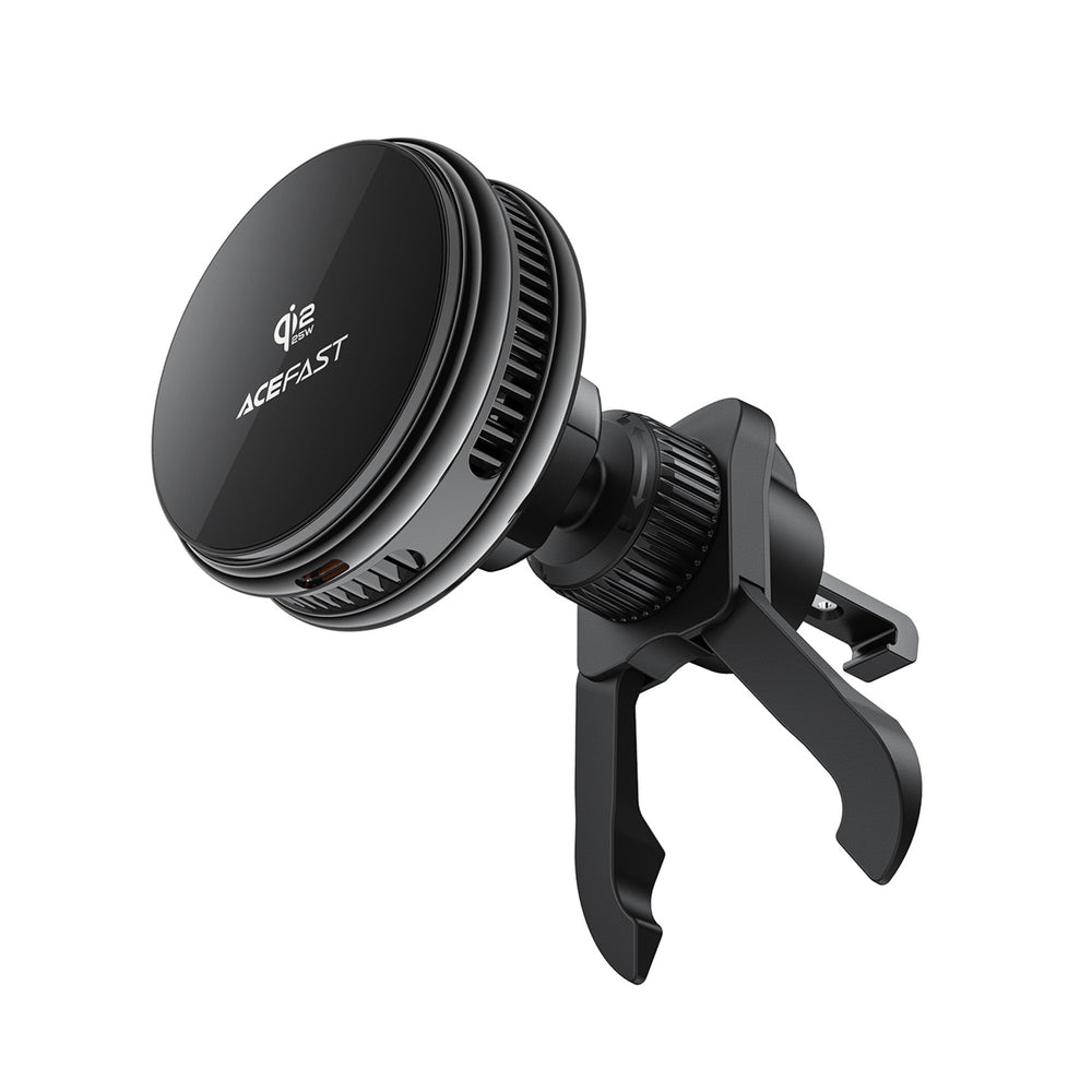 Acefast D66 Magnetic Car Air Vent Mount med Qi2 25W trådløs opladning og køling - sort