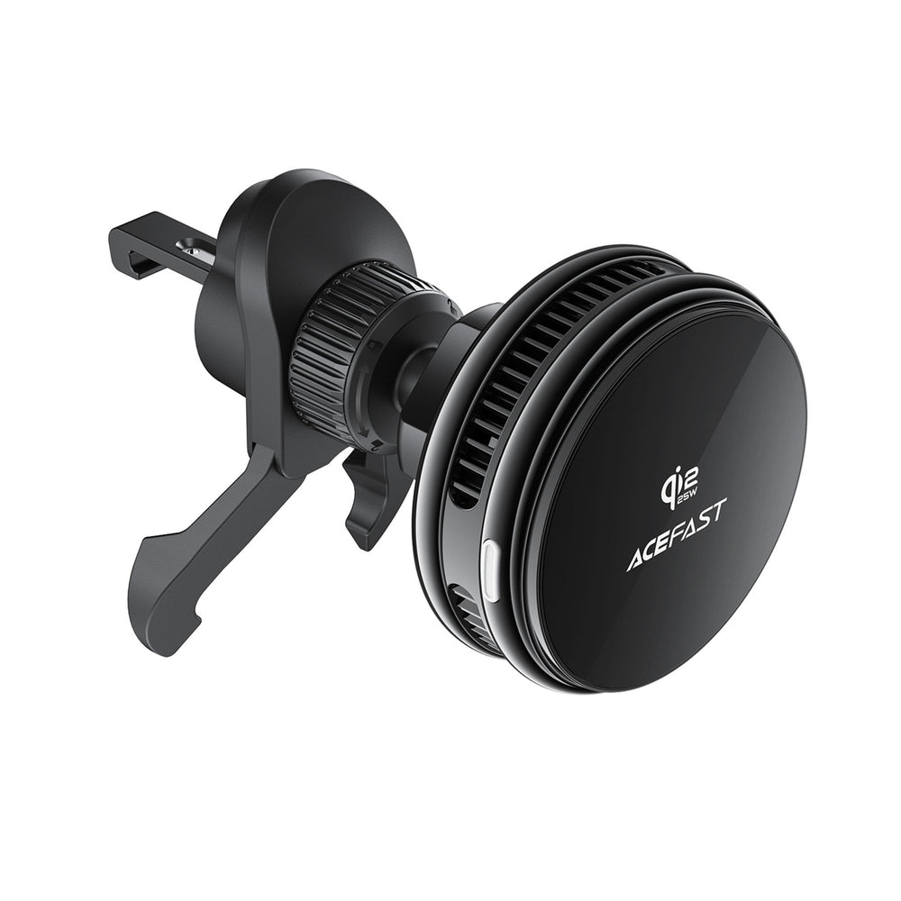Acefast D66 Magnetic Car Air Vent Mount med Qi2 25W trådløs opladning og køling - sort