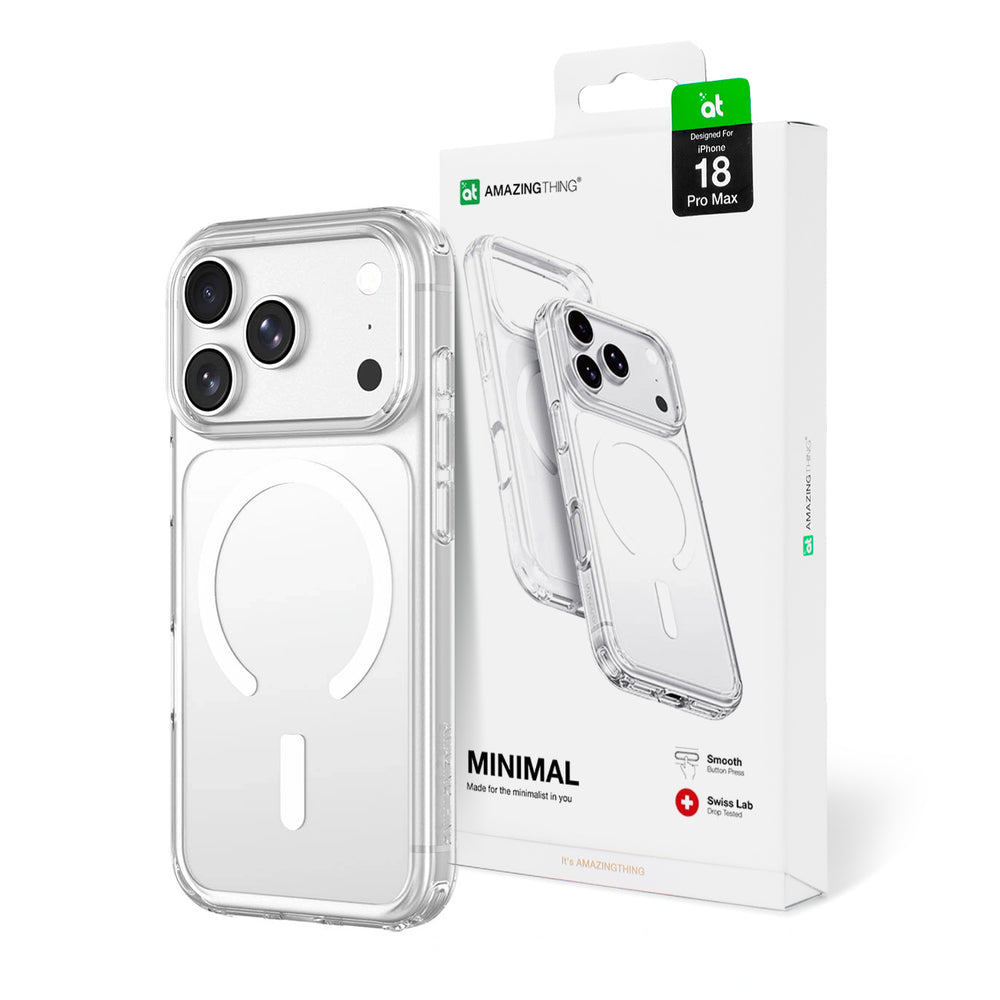 AmazingThing Minimal Mag Drop Proof Case 3 Linser til iPhone 18 Pro Max med Lanyard Mount og MagSafe Kompatibel - Klar