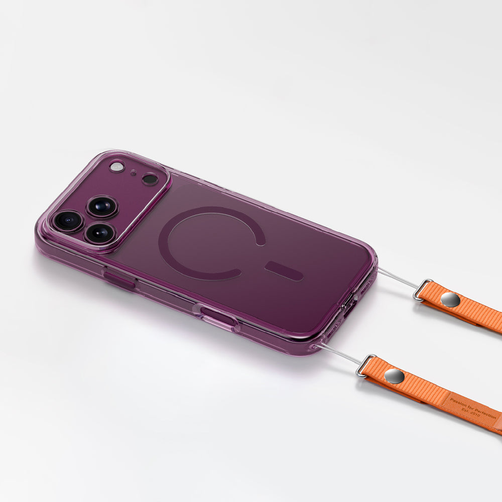 AmazingThing Minimal Mag Lens Case til iPhone 18 Pro med kameraomslag og Lanyard Mount, Kompatibel med MagSafe - Purple