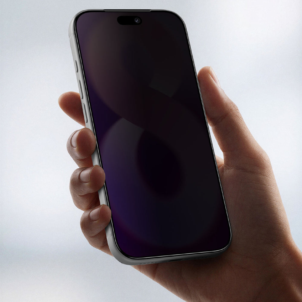 AmazingThing Radix +Care Privacy Glass til iPhone 18 Pro med monteringsramme