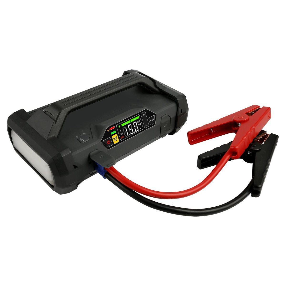 Lokithor JA301 Jump Starter / Booster 2000A + Powerbank 20000mAh + Kompressor + lommelygte 4-i-1-enhed