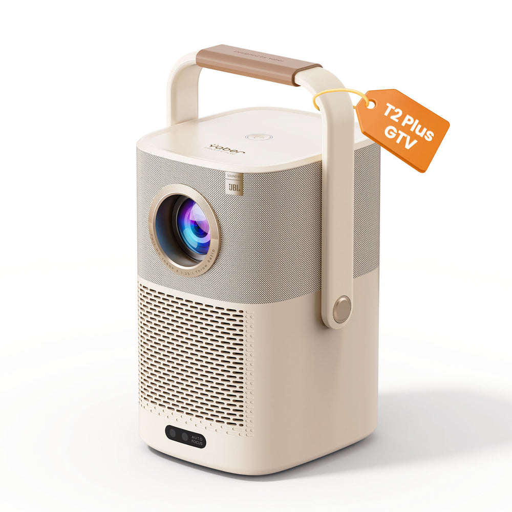 Yaber T2 Plus GTV 1080p 450 ANSI Google TV JBL Dolby Audio Multimedia Projector with Battery - Beige