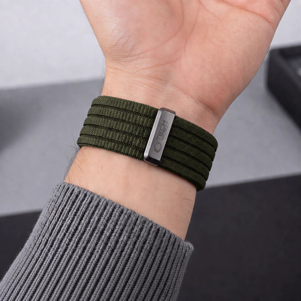 Tech-Protect Nylon Sport Band for Apple Watch 44 / 45 / 46 / 49 mm - Dark Green
