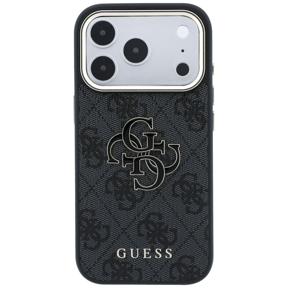 Guess 4G og Big Resin Logo Case til iPhone 17 Pro / 18 Pro - sort