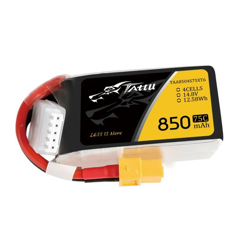 Tattu 850mAh 14,8V 75C 4S1P XT60 batteri
