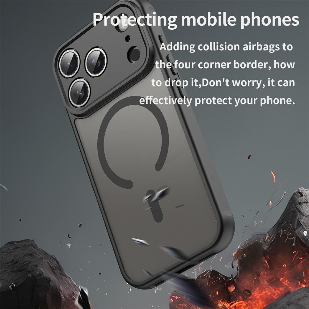 iPhone 18 Pro / 17 Pro PC TPU Magnetisk Matte Case, Drop-resistent - sort