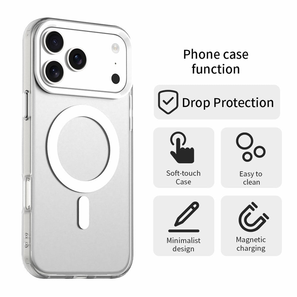 iPhone 18 Pro Max / 17 Pro Max PC PET TPU Hybrid Magnetisk Case - Hvid