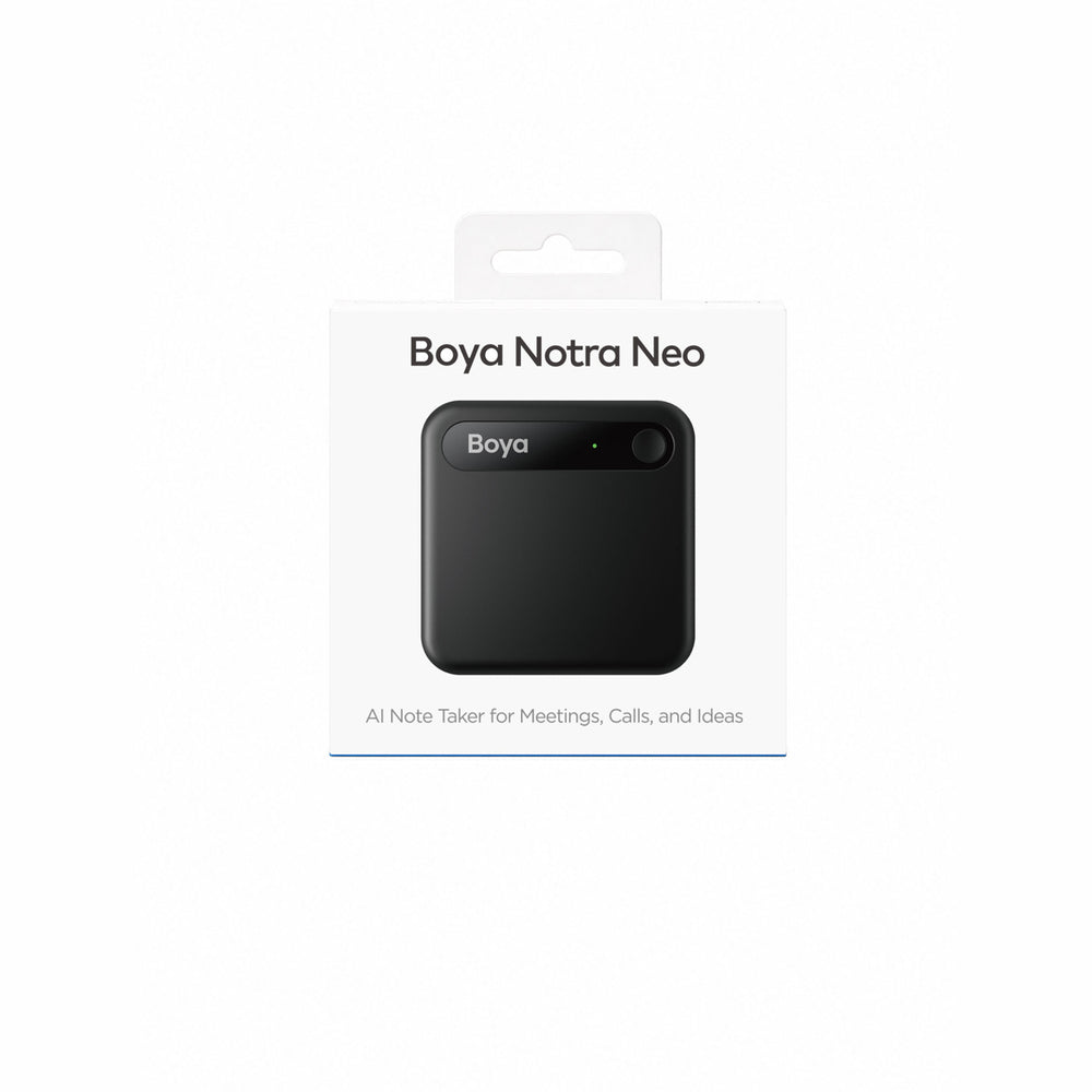 BOYA Notra Neo Voice Recorder med AI Transcription - sort