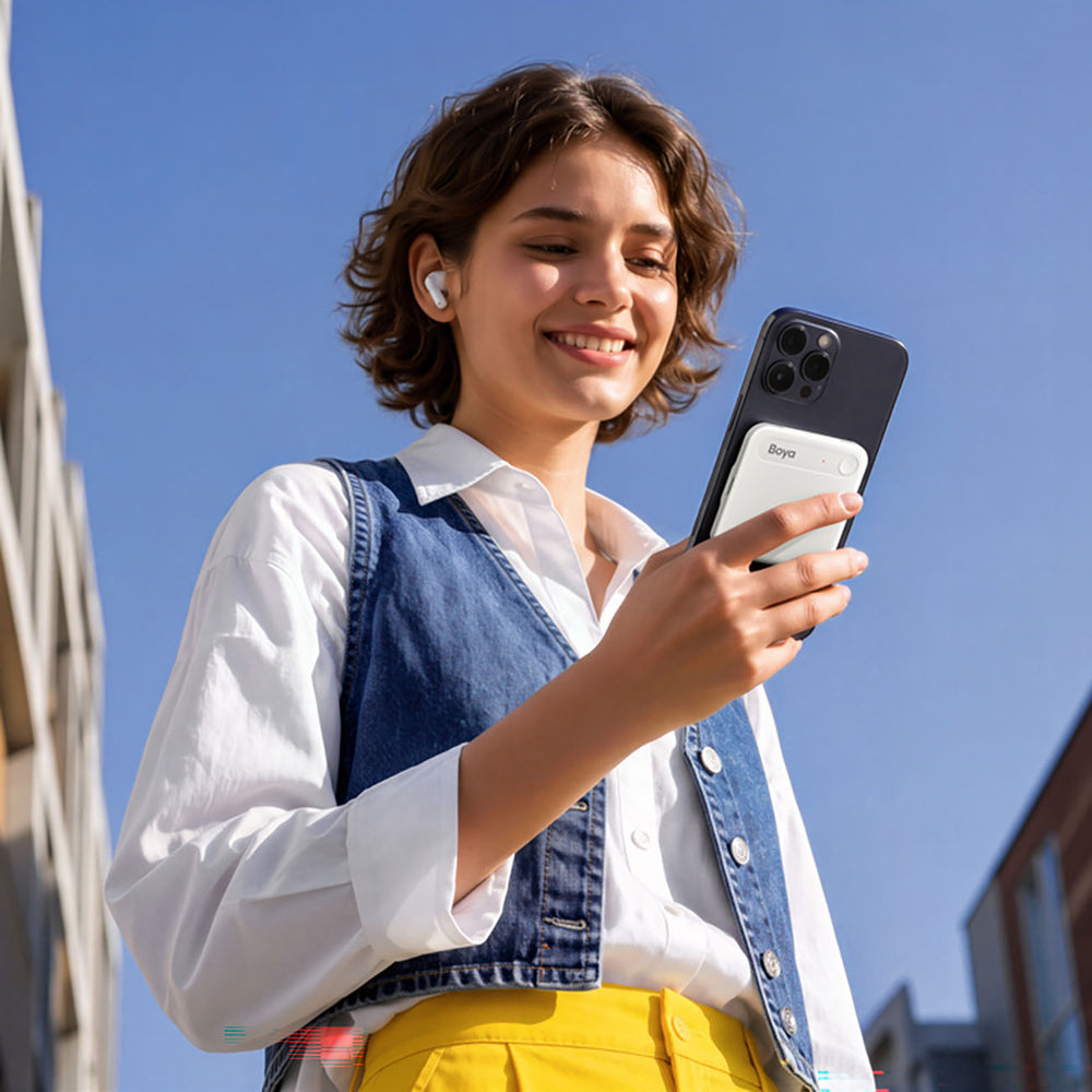 BOYA Notra Neo Voice Recorder med AI Transcription - hvid