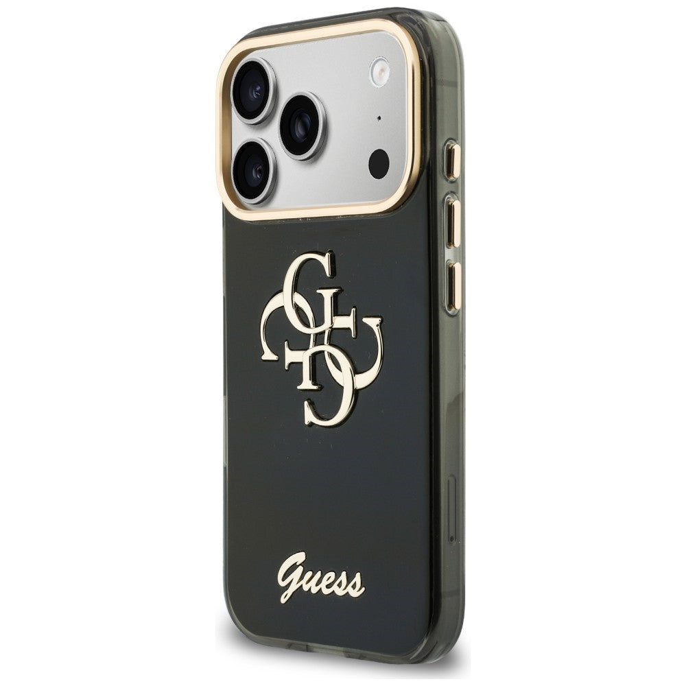 Guess IML 4G Script Metal Case til iPhone 17 Pro Max / 18 Pro Max - sort