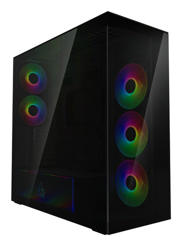 Arctic Xtender Case Black Tårn Udvidet ATX Ingen strømforsyning Glass Sort