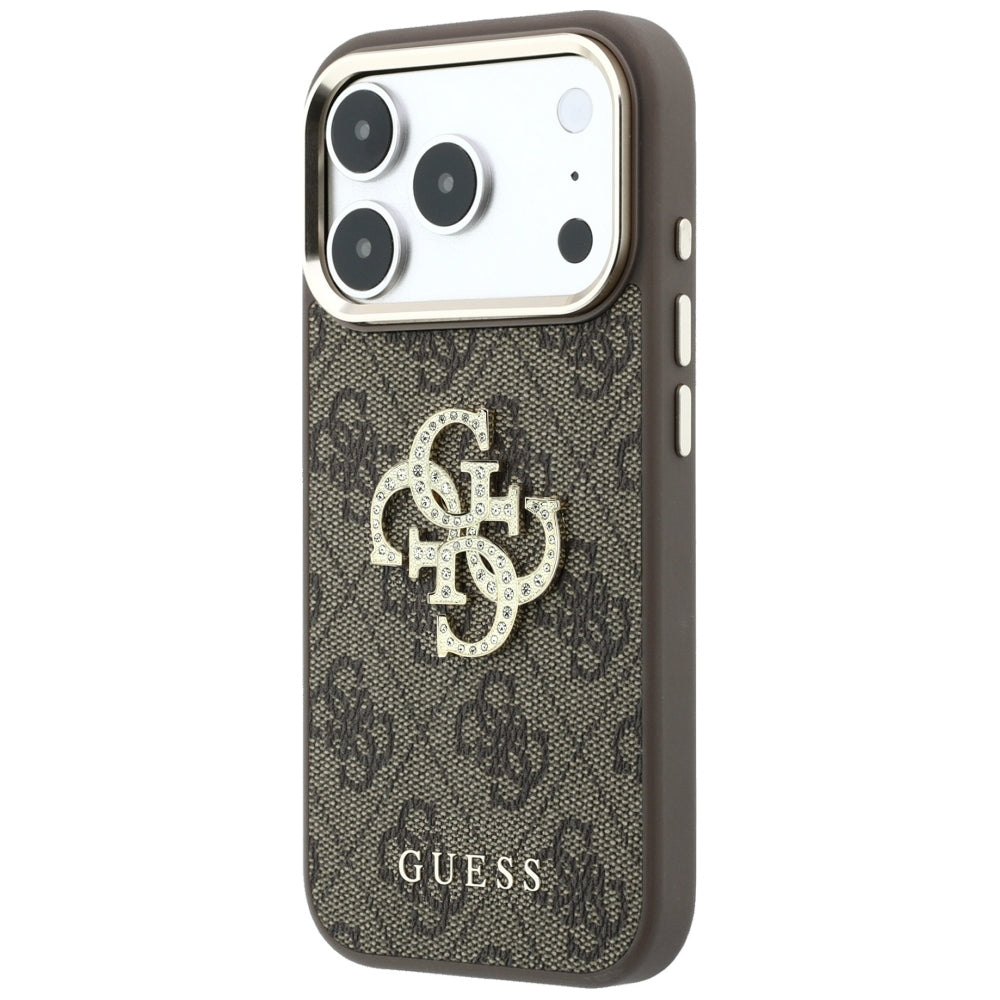 Guess 4G og Big Strass Logo Case til iPhone 17 Pro Max / 18 Pro Max - Brown