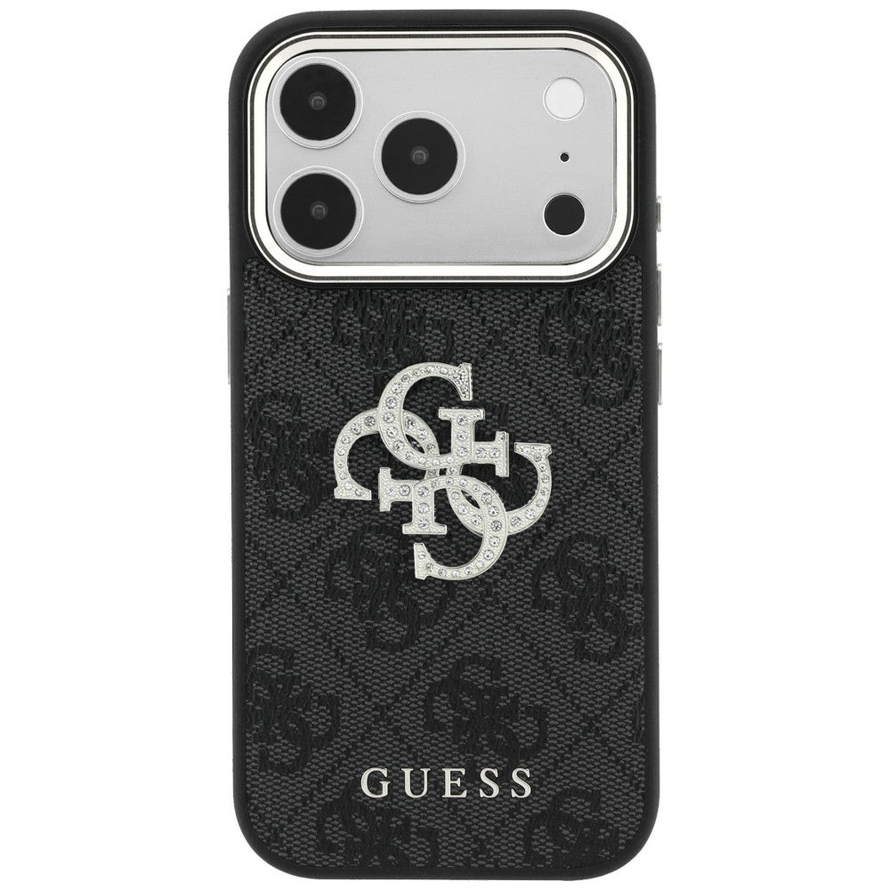 Guess 4G og Big Strass Logo Case til iPhone 17 Pro Max / 18 Pro Max - sort