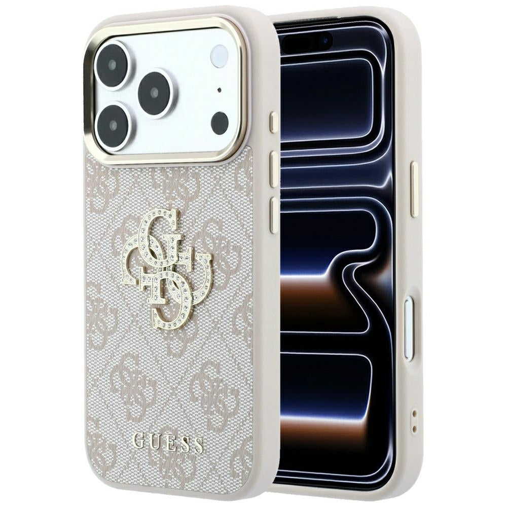 Guess 4G og Big Strass Logo Case til iPhone 17 Pro / 18 Pro - Pink