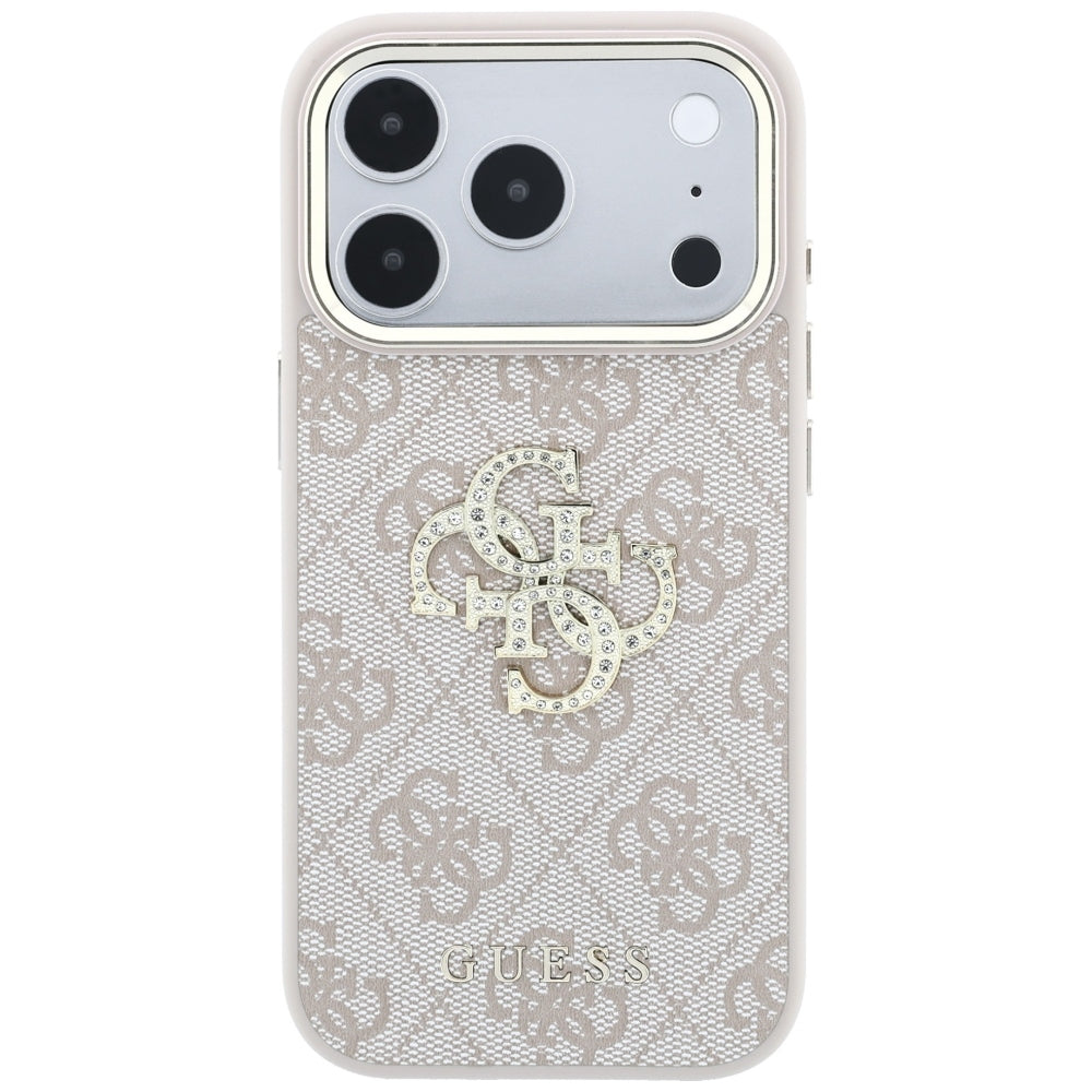 Guess 4G og Big Strass Logo Case til iPhone 17 Pro / 18 Pro - Pink