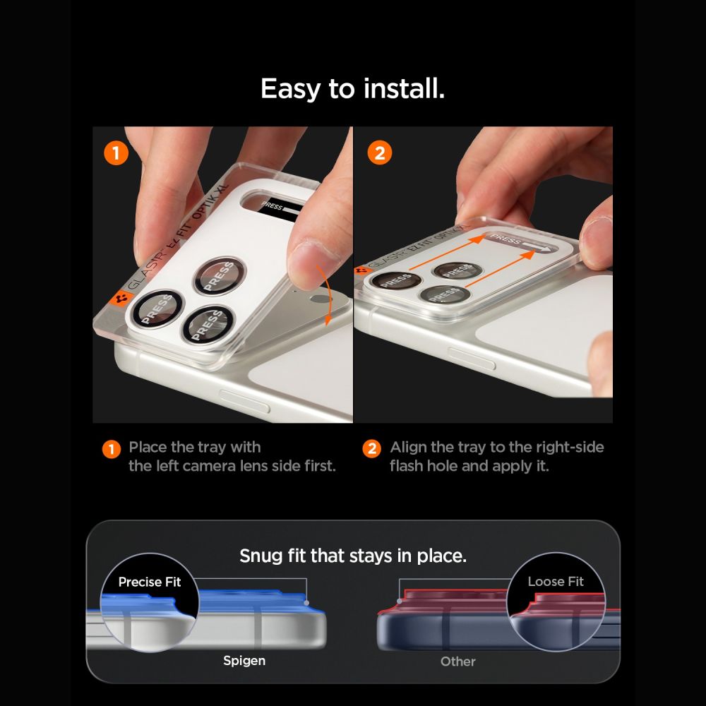 Spigen Optik Pro XL GLAS.TR EZ FIT hærdet glas til iPhone 18 Pro - Silver