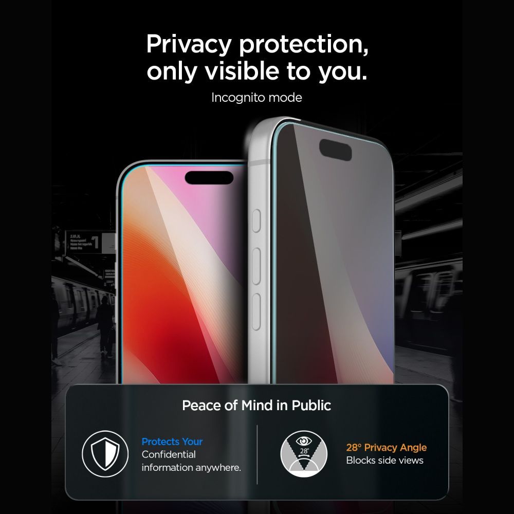 Spigen Glas.tR EZ Fit Pro HD AC Privacy tempereret glas til iPhone 18 Pro Max