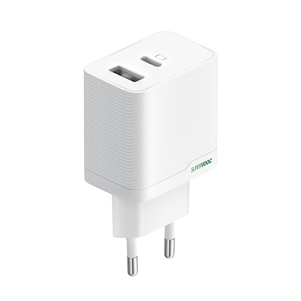 Oppo OSAB4CB4AE 45W USB-A + USB-C Wall Charger - hvid