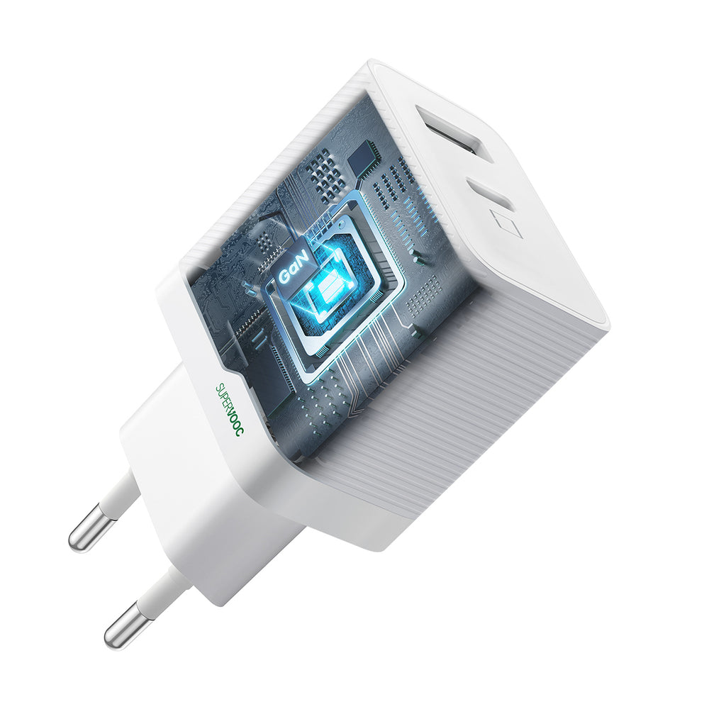Oppo OSAB4CB4AE 45W USB-A + USB-C Wall Charger - hvid