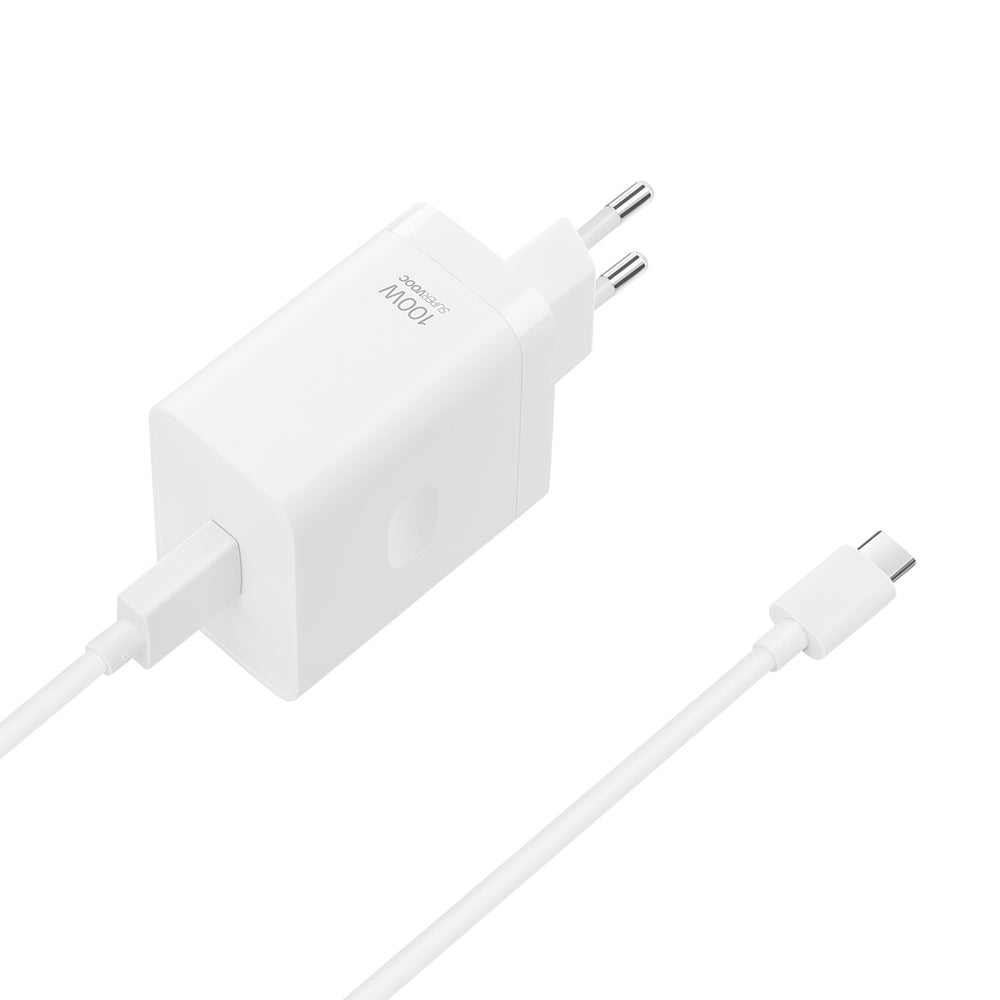 Oppo VCBAOBEH 100W USB-A Wall Charger med USB-A - USB-C Kabel - Hvid