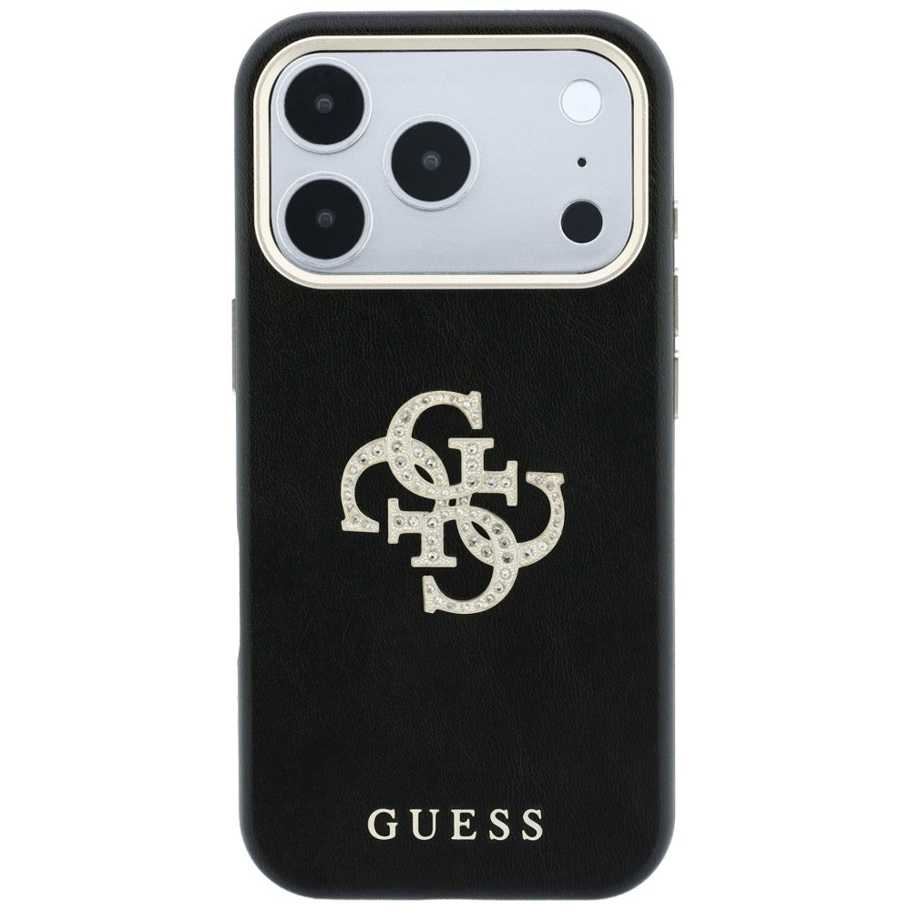 Guess Smooth & Big Strass Logo Case til iPhone 18 Pro / 17 Pro - sort