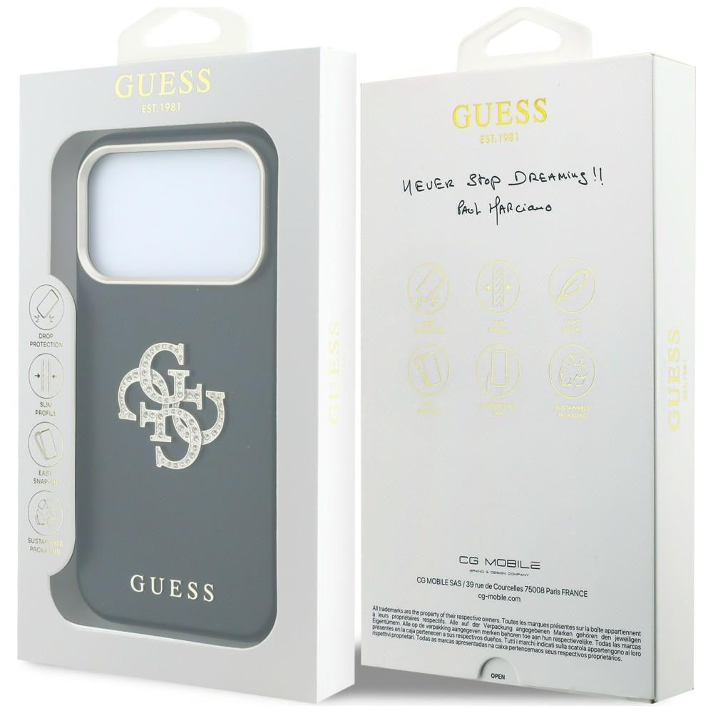 Guess Smooth & Big Strass Logo Case til iPhone 18 Pro / 17 Pro - sort