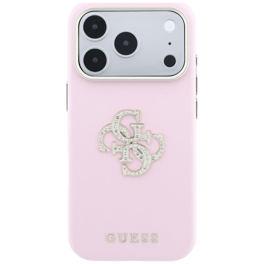Guess Smooth & Big Strass Logo Case til iPhone 18 Pro / 17 Pro - Pink