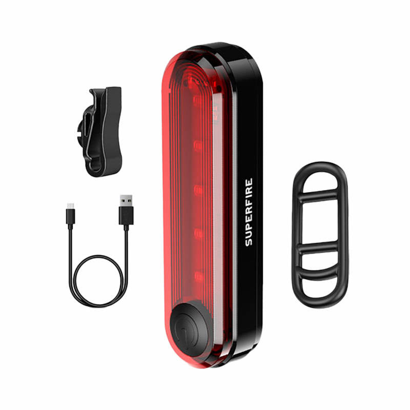 Superfire BTL01 bagmotorcykellampe, USB, 230mAh