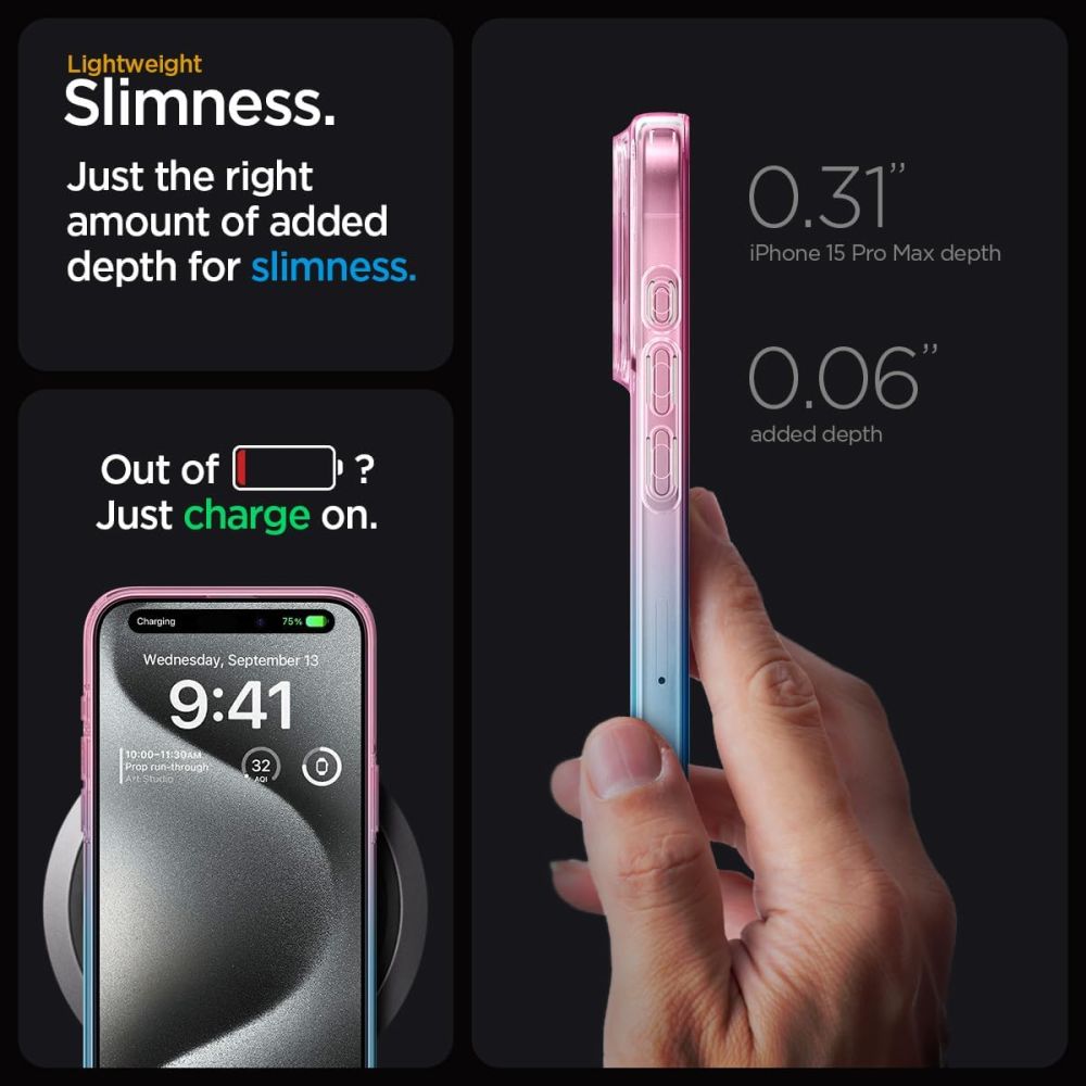 Spigen Liquid Crystal Iphone 15 Pro Gradation Pink