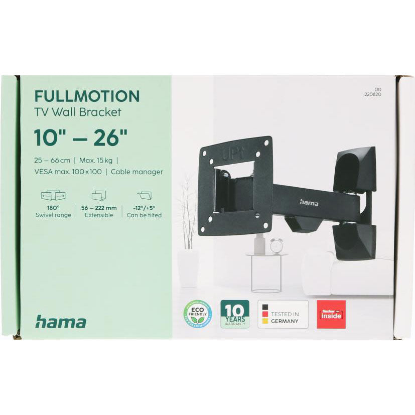 Hama Tv Wall Bracket Tilt Vesa Up To 100x100 15 Kg Black